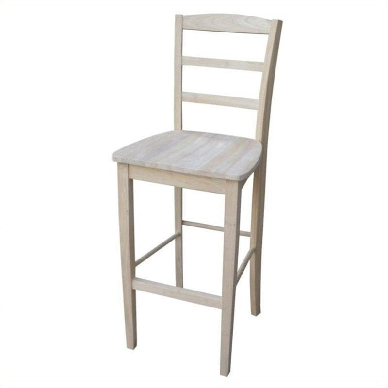30" Solid Wood Bar Height Stool - Unfinished Parawood