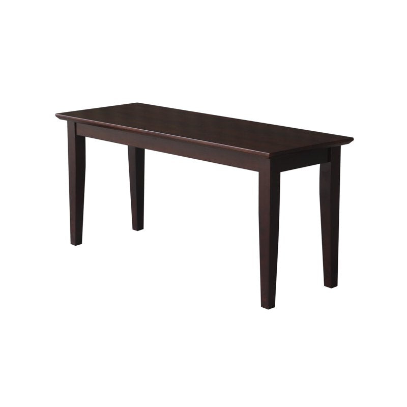 Shaker-Style Bench - Rich Mocha, Solid Parawood Construction
