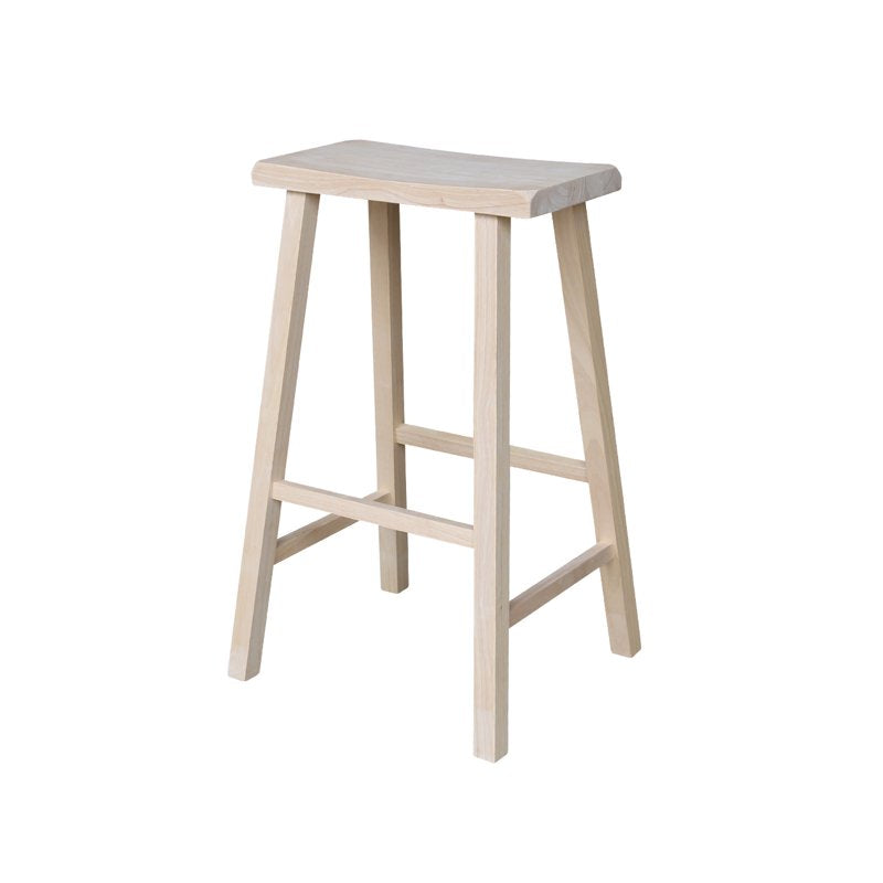 29-Inch Saddle Seat Stool - Unfinished Solid Hardwood