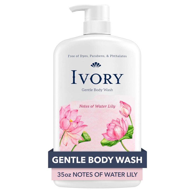 Gentle Ivory Body Wash with Water Lily Scent - 35 fl oz