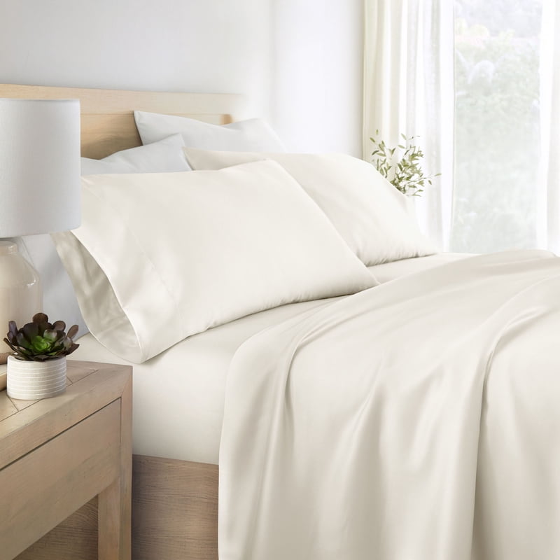 Full Ivory Rayon from Bamboo Bed Sheet Set - Luxury 4-Piece Bedding