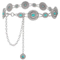 Western Chain Belt for Women Cowgirl Waist Belt for Dresses & Jeans - Green, 130CM