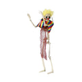 Life Size Posable Plastic Skeleton Prop - Yellow Weatherproof Halloween Decor