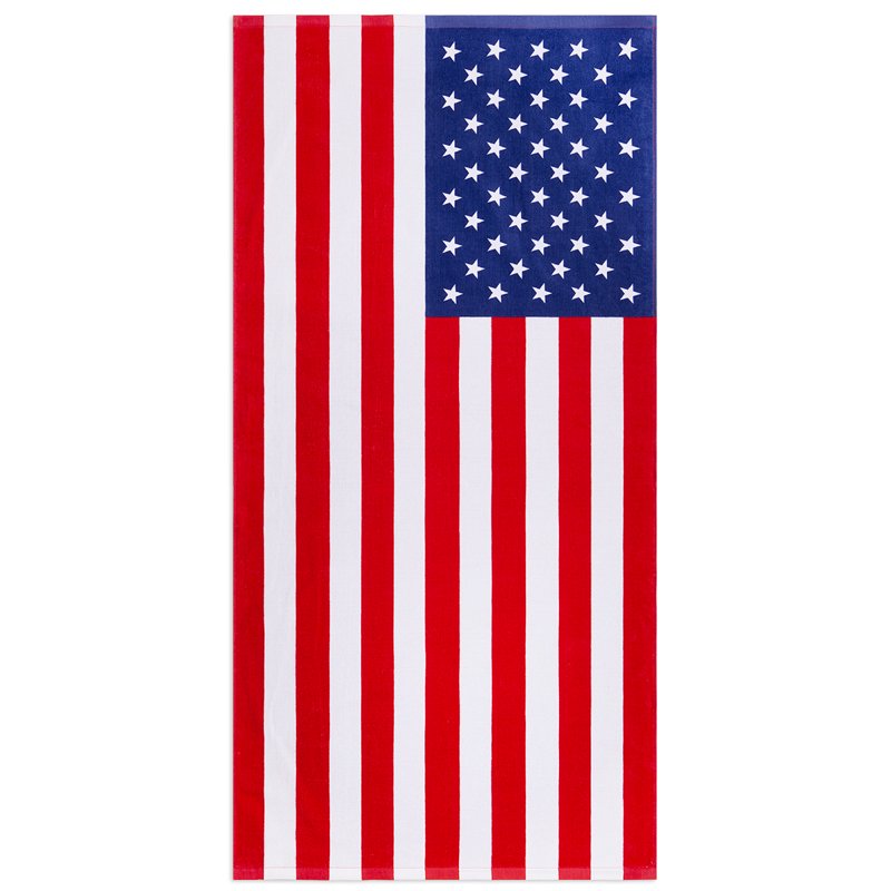 American Flag Cotton Beach Towel - Soft Quick-Dry Pool & Beach Towel 28x58