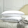 King Overstuffed Cotton Pillow Set - 2 Pack, Hypoallergenic, 20x36 Inches