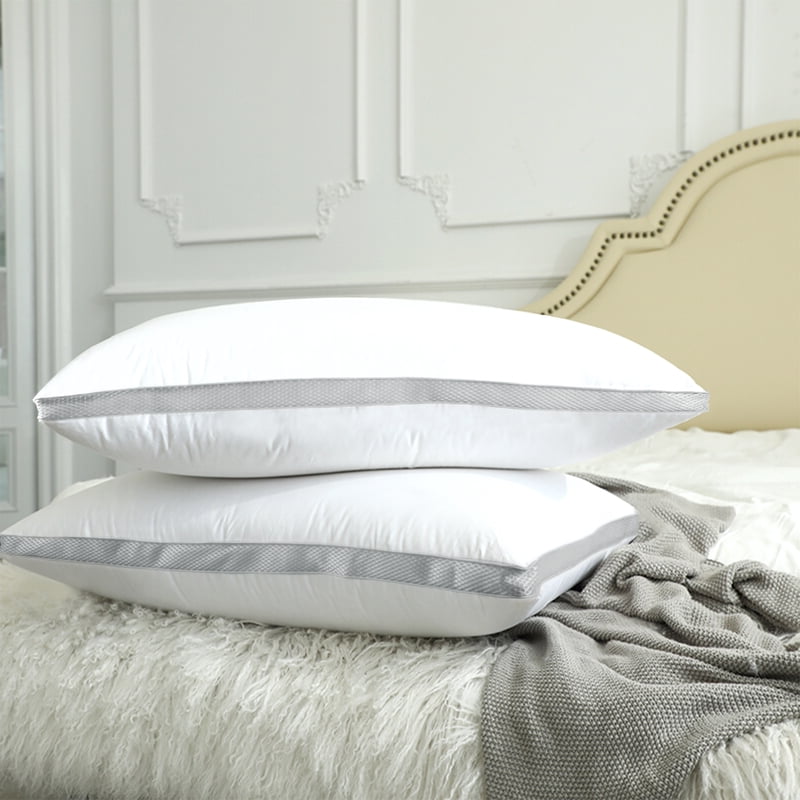 King Overstuffed Cotton Pillow Set - 2 Pack, Hypoallergenic, 20x36 Inches