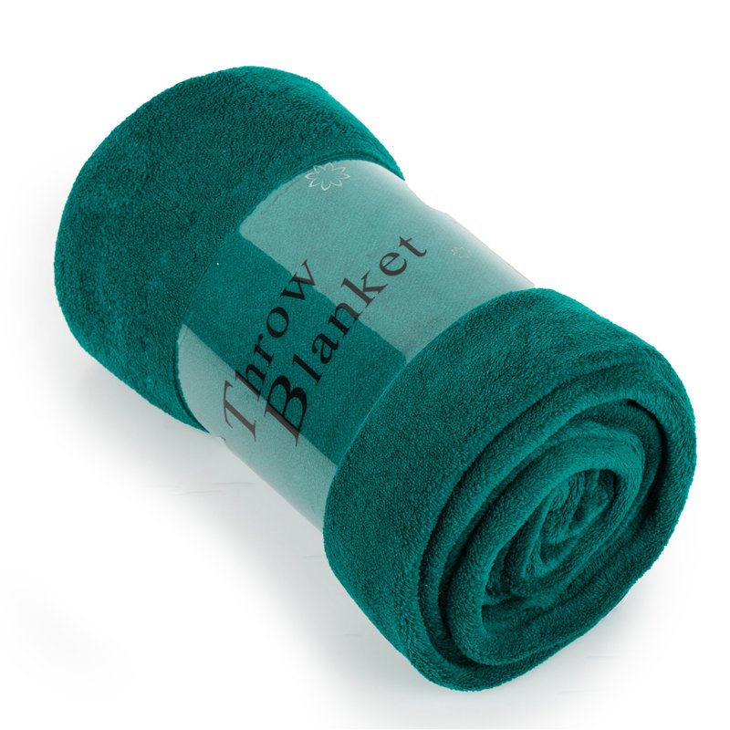 JML Cozy Plush Fleece Throw Blanket - Solid Teal 50x60 Inches