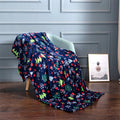 Blue Microfiber Fleece Throw Blanket - Soft Cozy 50x60 Inches for Sofa & Bed