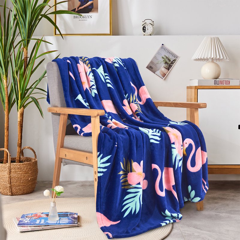 Pink Flamingo Fleece Throw Blanket 50x60 Inches Cozy Plush Nap Blanket