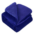 Sherpa Fleece Bed Blanket Queen Navy 75x83 Inch - Warm & Reversible