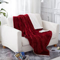 JML Sherpa Fleece Throw Blanket - Reversible Plush Couch Bed Cover, Grey, Red Variation