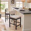 Juliet Counter Stools Set of 2 - Black & Cream - 25" Height