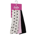 Girls Soft Hair Headbands - 3-Piece Set, Pink and Black
