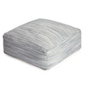 Montanita Gray 34-Inch Square Oversized Pouf Ottoman - Gray & Ivory, Refillable, Handmade Home Decor