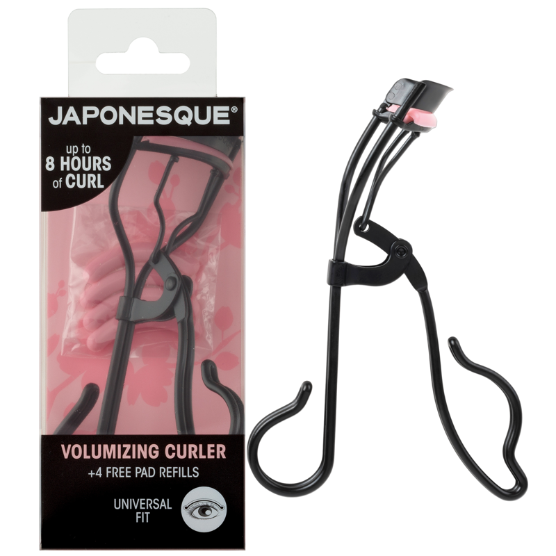 Volumizing Eyelash Curler - Carbon Steel, 8-Hour Curl, Black & Pink