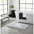 Cotton Bath Rug 21x34 Inches - Gray with Get Naked Text, Non-Slip, Plush