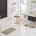 Cotton Fringe Bath Rug Set - Linen, 17 x 24 & 21 x 34 Inches - Jean Pierre Ricardo Collection