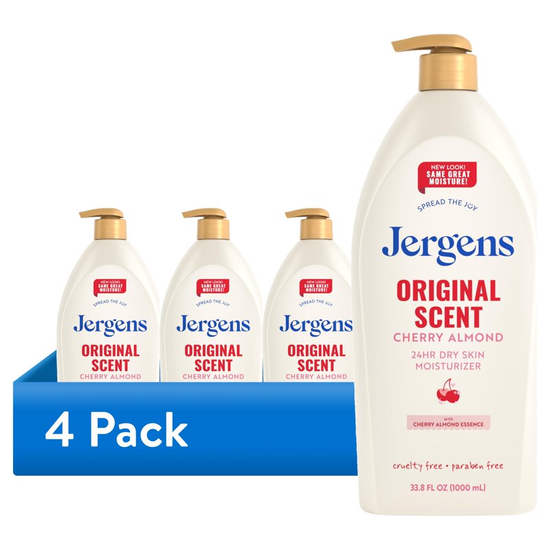 Jergens Original Scent Body Lotion - Cherry Almond Moisturizer for Dry Skin
