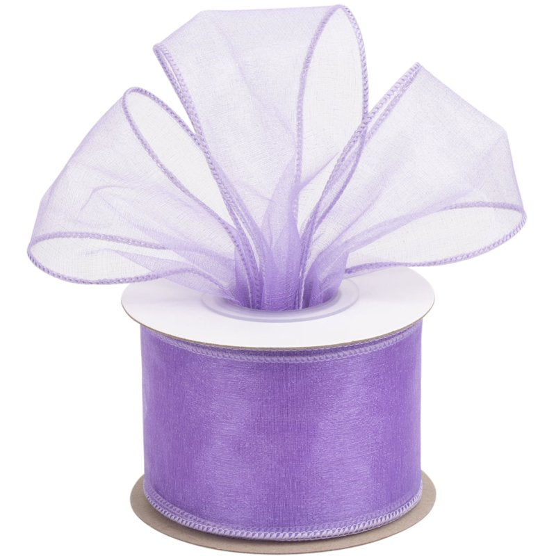 Premium 2.5 Inch Lavender Organza Ribbon - 20 Yards Decorative Gift Wrap