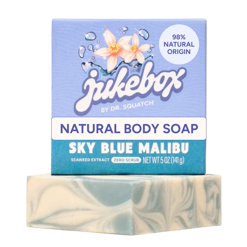 Natural Bar Soap for Women - Sky Blue Malibu Scented Body Soap, 5 Oz