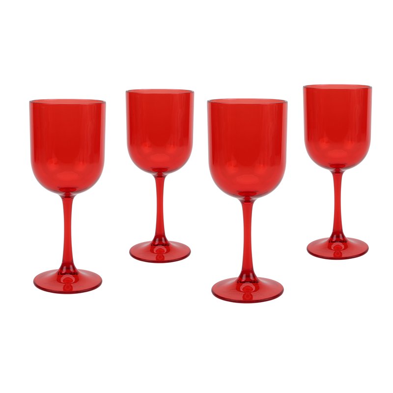 12oz Stemmed Wine Glass Set - Just Feed Me Red - 4 Pieces