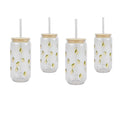 18oz Lemon Can Sipper Tumbler with Straw Set - 4 Pieces
