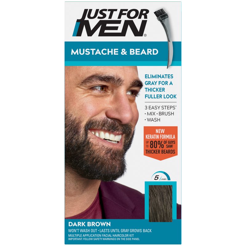 Mustache and Beard Hair Color Gel with Conditioning Brush - Multiple Shades