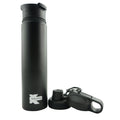 24oz Double Wall Insulated Sports Water Bottle - Black with 3 Lids