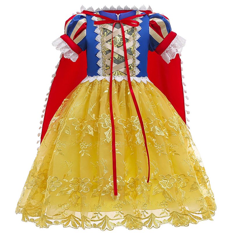Kids Princess Dress Costume for Girls 2-3 Years - Fairytale Style with Cape