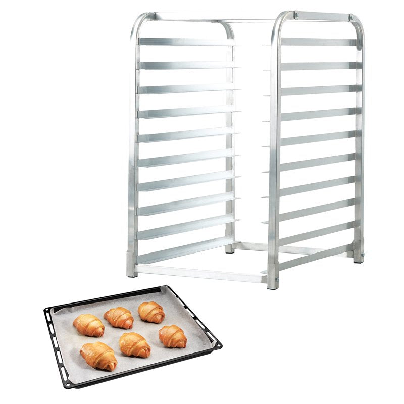 10-Tier Aluminum Bakery Rack with Casters - 26x20.3x39