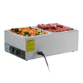 1200W Electric Stainless Steel Food Warmer - Countertop Bain Marie with 2 Pans