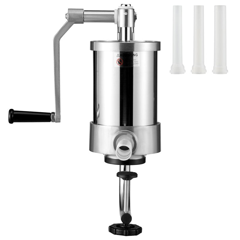 Stainless Steel Vertical Sausage Stuffer - 1.5L Manual Meat Filler