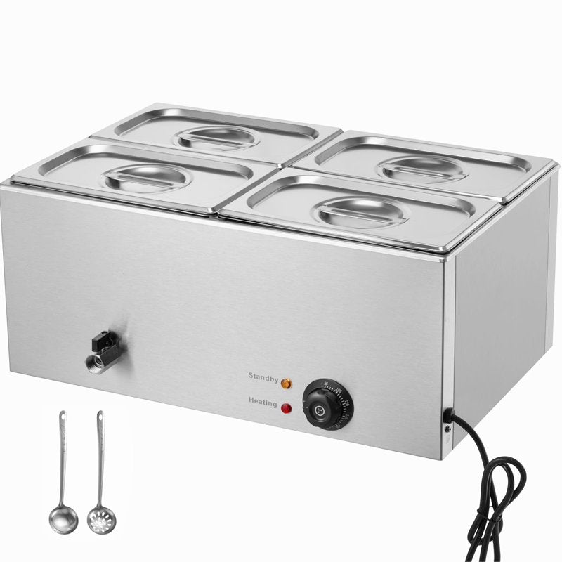 24QT Electric Food Warmer with Adjustable Temperature Control - Stainless Steel