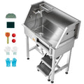 34-Inch Stainless Steel Pet Grooming Station with Shower & Accessories