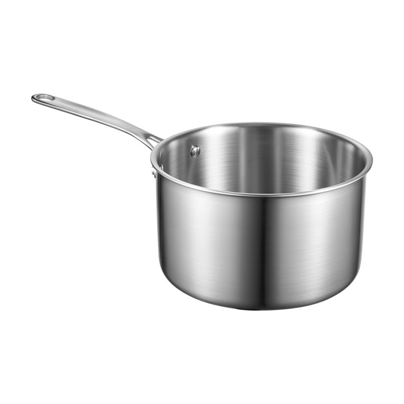 4 QT Stainless Steel Saucepan with Glass Lid - Induction & Oven Safe Pot