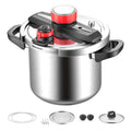 8Qt Stainless Steel Pressure Cooker with Steaming Rack and Glass Lid