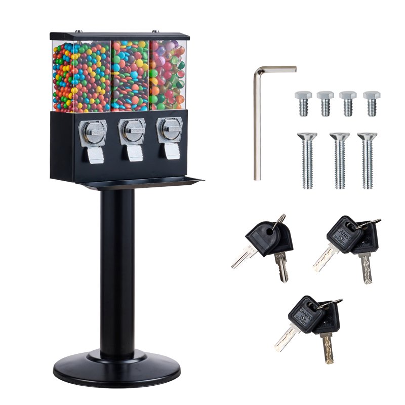 Freestanding Gumball Machine - 44in Coin Operated Dispenser
