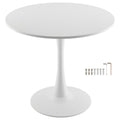 31.5-Inch Circular Wooden Dining Table for 2-4 - Flower Design