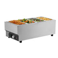 1500W Stainless Steel Electric Food Warmer with 4 Pans - Ideal for Catering & Events