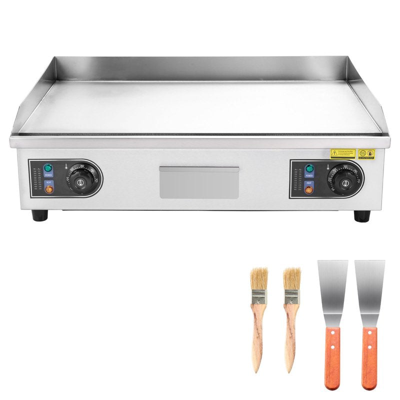 Commercial Electric Griddle - 2800W Stainless Steel, 25.79 x 15.75 inch