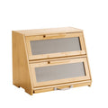 Double-Layer Bamboo Bread Box - Trapezoid 2 for Kitchen Storage