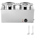Dual Electric Soup Warmer, 1200W Stainless Steel Bain Marie, 2 x 6.34QT Pots