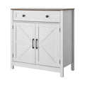 Farmhouse Coffee Bar Cabinet with Drawer and Sliding Barn Doors