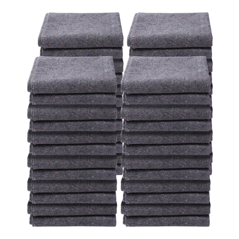 Heavy-Duty Moving Blankets 72x54 Inch 24 Pack Eco-Friendly Recycled Cotton Furniture & Floor Protection