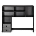 Tri-Level Desktop Bookcase - Durable Wood Organizer with Storage Bins