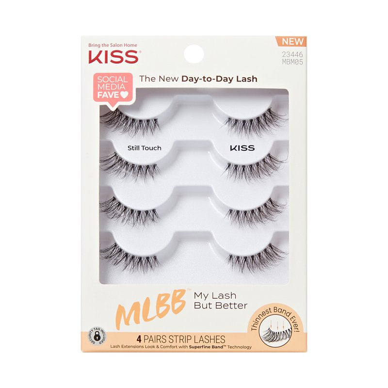 Natural Volume False Eyelashes - Lightweight Strip Lashes, 4 Pairs