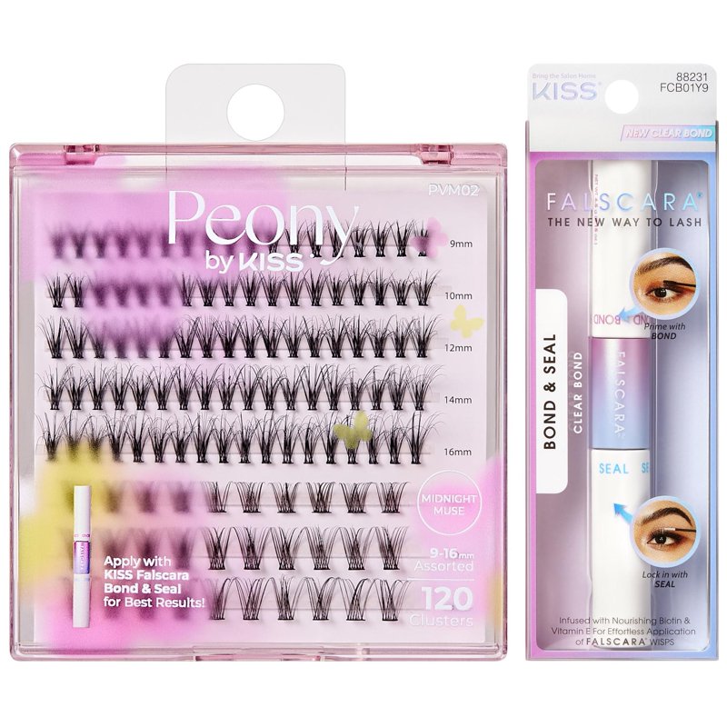 DIY False Eyelash Extension Kit with 120 Lash Clusters and Bond & Seal