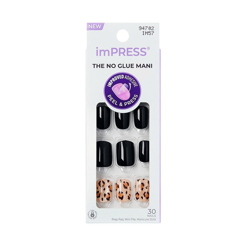 Short Square Press-On Nails in Black - 30 Pieces