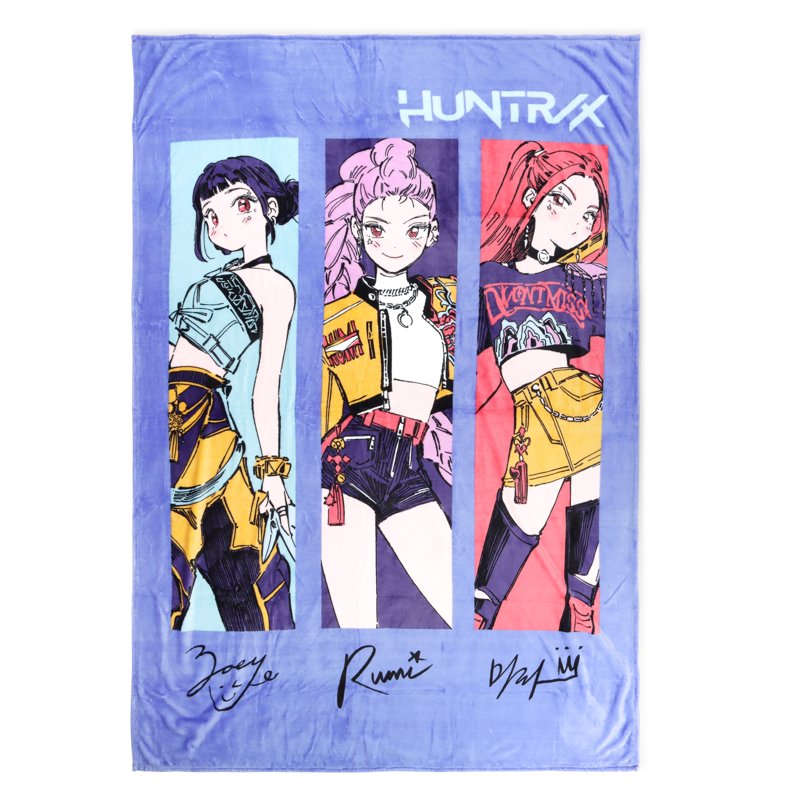 Kids Silk Touch Blanket - KPOP Demon Hunters Huntirx Trio, Purple, 62 x 90 Inches