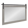 Farmhouse Wall Mirror 40x26 Gray Barn Door-Inspired Rustic Wood Frame - Kate and Laurel